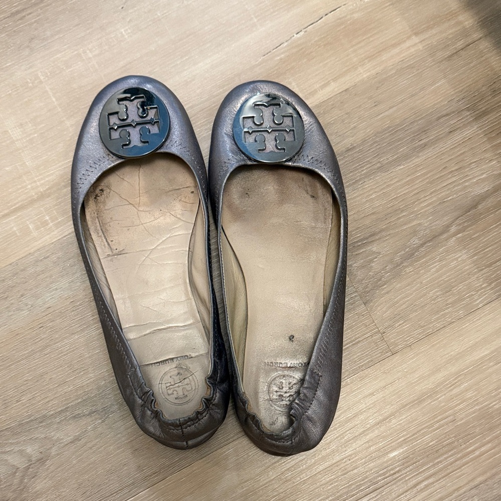 Tory Burch Pewter Ballet Flats